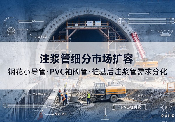 乐至注浆管细分市场扩容，隧道钢花小导管、PVC 袖阀管、桩基后注浆管需求分化